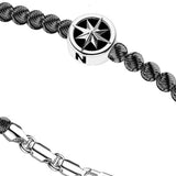 ZANCAN Bracciale da Uomo in Argento Maglia a Sfere in Argento Nero con Rosa dei Venti EXB717 Dettaglio