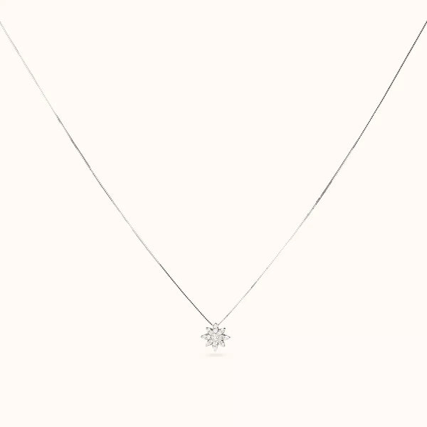 ALFYO Collana Snowy Dream realizzato in Oro Bianco 18 carati e Diamanti completa