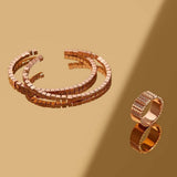 ROSATO Bracciale semirigido con cubetti in argento placcato oro rosa RZB031 Ambientato