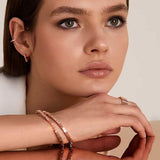 ROSATO Bracciale semirigido con cubetti in argento placcato oro rosa RZB031 Indossato