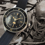 BULOVA Orologio Meccanico da Uomo Cassa in Acciaio Quadrante Nero Cinturino in Nylon Blu 98A266 Ambientato