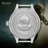 BULOVA Orologio Meccanico da Uomo Cassa in Acciaio Quadrante Nero Cinturino in Nylon Blu 98A266 Dettaglio