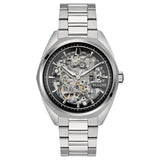 BULOVA Orologio Automatico Solo Tempo Uomo con Cassa Esagonale Acciaio Quadrante Nero e Cinturino in Acciaio 96A293