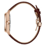 BULOVA Orologio Automatico Solo Tempo Uomo con Cassa Esagonale Rosè Quadrante Bianco e Cinturino in Pelle 97A175