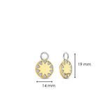 Charm per orecchini Ti Sento con sole dorato in argento bicolore e zirconi dimensione 9228ZY