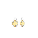 Charm per orecchini Ti Sento con sole dorato in argento bicolore e zirconi lato 9228ZY