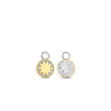 Charm per orecchini Ti Sento con sole dorato in argento bicolore e zirconi retro 9228ZY