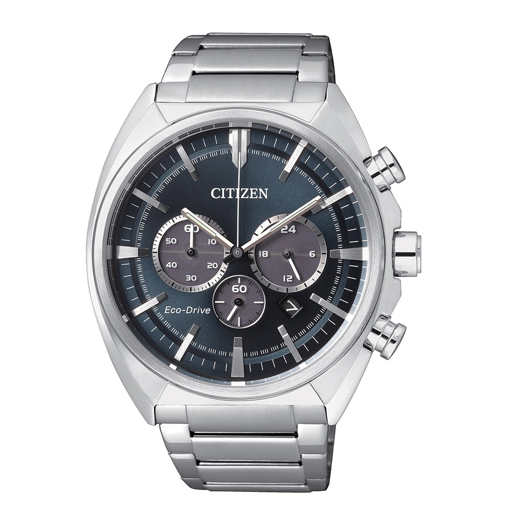 Orologio Uomo Citizen Eco-Drive CA4280-53L, Cronografo, Cassa 43 Mm In Acciaio, Quadrante Blu, Cinturino Acciaio, Impermeabile 100 M