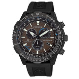 CITIZEN Orologio Radiocontrollato al Quarzo Uomo con Cassa Rotonda Quadrante Nero e Cinturino in Gomma Nero CB5005-13X