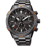 CITIZEN Orologio Radiocontrollato al Quarzo Uomo con Cassa Rotonda Quadrante Nero e Cinturino in Acciaio Nero CB5007-51H