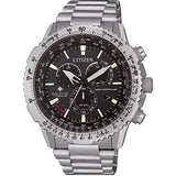 CITIZEN Orologio Radiocontrollato al Quarzo Uomo con Cassa Rotonda Quadrante Nero e Cinturino in Super Titanio CB5010-81E