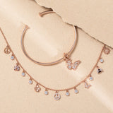 Collana Donna Rosato RZGA02 in argento rosè con charm primaverili vari Variante1