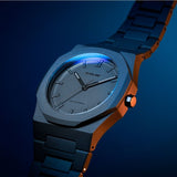 D1 Milano Orologio al Quarzo Solo Tempo con Cassa Ottagonale Quadrante Nero e Cinturino in Policarbonato PCBJ10 Variante4