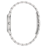 BULOVA Orologio al Quarzo Donna con Diamanti Cassa Rotonda Quadrante Madreperla Bianco e Cinturino in Acciaio 96P233 Lato