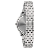 BULOVA Orologio al Quarzo Donna con Diamanti Cassa Rotonda Quadrante Madreperla Bianco e Cinturino in Acciaio 96P233 Retro