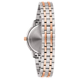 BULOVA Orologio al Quarzo Donna con Diamanti Cassa Rotonda Quadrante Madreperla Bianco e Cinturino in Acciaio Bicolore Rosè 98P213 Retro