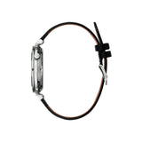 BULOVA Orologio Automatico Solo Tempo Uomo con Cassa Rotonda Quadrante Argento e Cinturino in Pelle Nero 96A240 Variante1