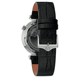 BULOVA Orologio Automatico Solo Tempo Uomo con Cassa Rotonda Quadrante Argento e Cinturino in Pelle Nero 96A240 Variante2