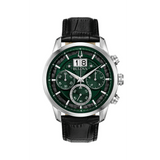 BULOVA Orologio al Quarzo Cronografo Uomo con Cassa Rotonda Quadrante Verde e Cinturino in Pelle 96B310