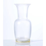 VENINI Vaso Opalino Piccolo Cristallo Foglia Oro in Vetro Soffiato di Murano 706.38