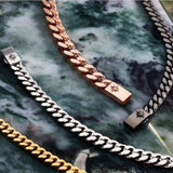 ZANCAN Bracciale da Uomo a Maglia Groumette o Cubana in Argento Rodiato con Rosa dei Venti EXB660 Dettaglio