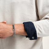 ZANCAN Bracciale da Uomo Maglia Coda di Volpe in Argento Lucido EXB756 Indossato
