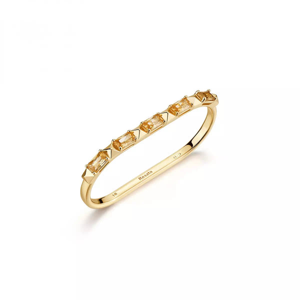ROSATO anello doppio in argento dorato con zirconi champagne RZCU114