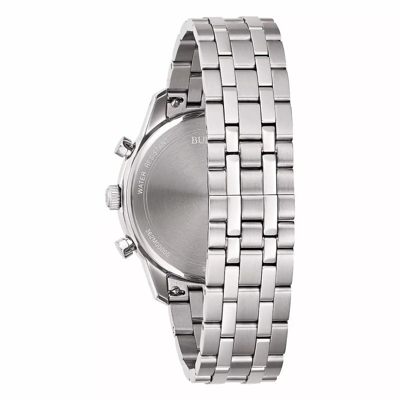 Orologio Bulova Crystal Chronograph quadrante bianco cinturino in acciaio bicolore da uomo Orologio Bulova Crystal Chronograph quadrante bianco cinturino in acciaio bicolore da uomo