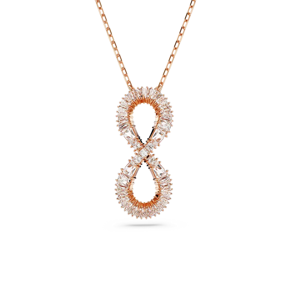 SWAROVSKI Collana con simbolo infinito in metallo placcato oro rosa e zirconi 5677623