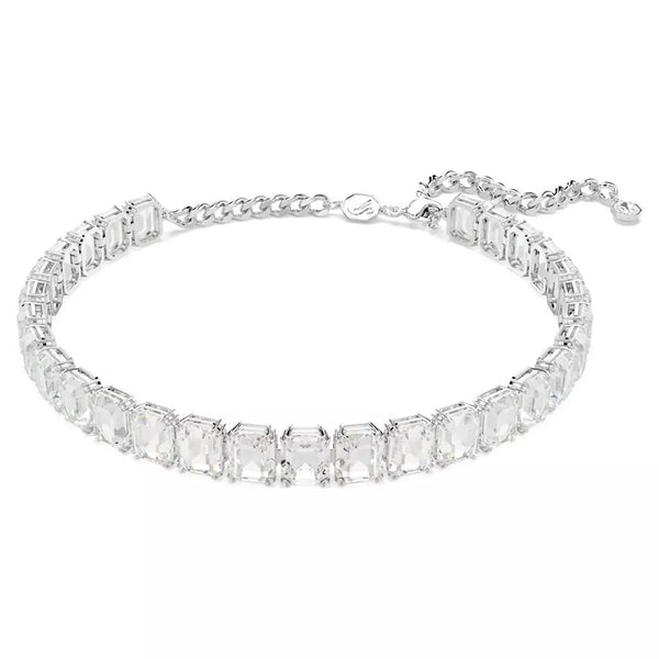 Collana Swarovski Tennis Millenia Cristalli Taglio Smeraldo 5696292