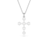 Collana Swarovski con croce in metallo rodiato e sei zirconi 5675576 Variante2