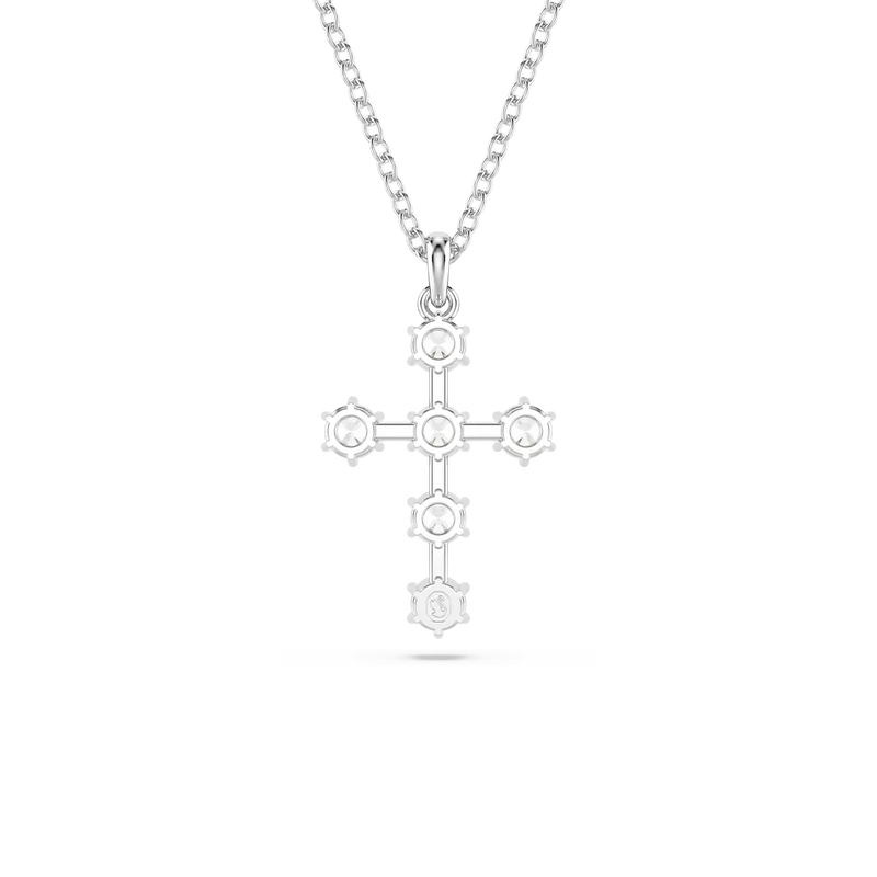 Collana Swarovski con croce in metallo rodiato e sei zirconi 5675576 Variante2