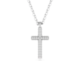 Collana Swarovski con croce in metallo rodiato e zirconi 5675577