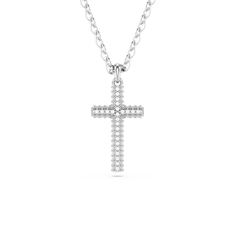 Collana Swarovski con croce in metallo rodiato e zirconi 5675577
