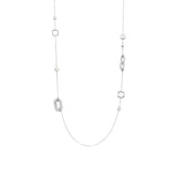 Collana donna Ti Sento lunga in argento placcato platino con zirconi 34045ZI variante