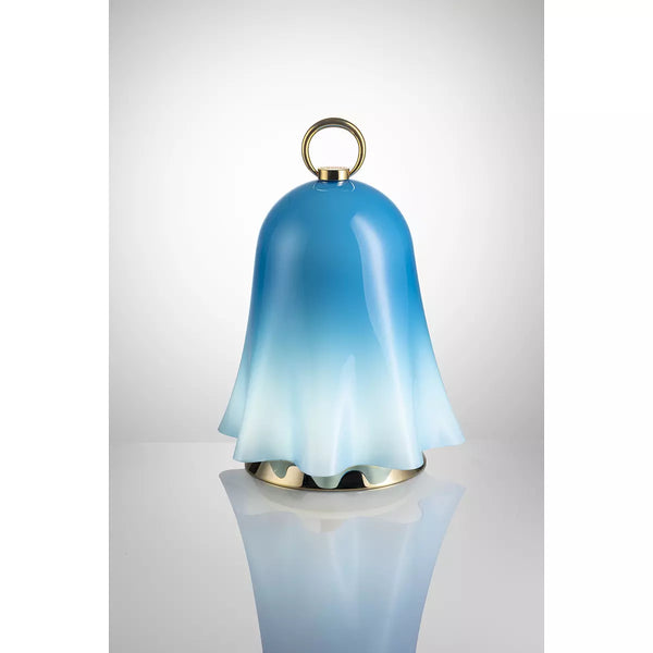 Lampada Da Tavolo Venini Fantasmino XL Acquamare in Vetro Soffiato di Murano 847.63