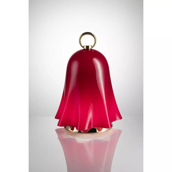 Lampada Da Tavolo Venini Fantasmino XL Rosso in Vetro Soffiato di Murano 847.63