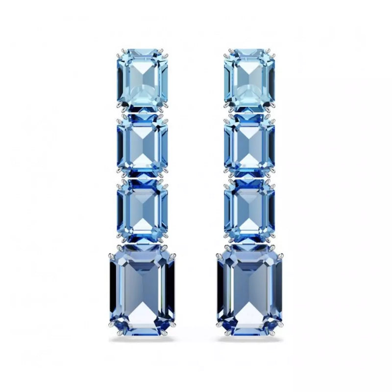 Orecchini Pendenti Swarovski Millenia con Cristalli Ottagonali Blu 5696516