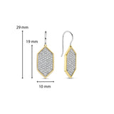 TI SENTO orecchini pendenti in argento bicolore a forma esagonale con pavé di zirconi 7942ZY Dimensioni