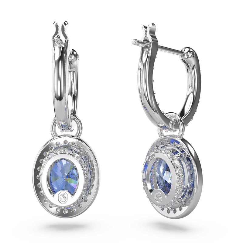 SWAROVSKI Orecchini pendenti in metallo rodiato con cristalli ovali blu con contorno di cristalli piccoli 5671817 Variante3