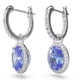 SWAROVSKI Orecchini pendenti in metallo rodiato con cristalli ovali blu con contorno di cristalli piccoli 5671817 Variante2