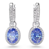 SWAROVSKI Orecchini pendenti in metallo rodiato con cristalli ovali blu con contorno di cristalli piccoli 5671817 Variante