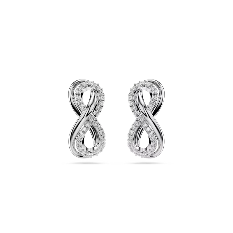 SWAROVSKI Orecchini con simbolo infinito in metallo rodiato e zirconi 5687269