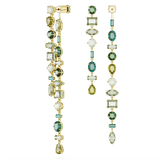 Orecchini Pendenti Asimmetrici Swarovski Gema Rodiati con Cristalli Verdi 5657390