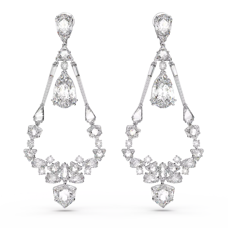 Orecchini Swarovski Chandelier Pendenti Rodiati con Cristalli di Varie forme 5665827