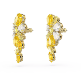 Orecchini Pendenti Swarovski Fiore Gema Placcati Oro con Cristalli Gialli e Bianchi 5652802 Variante
