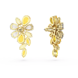 Orecchini Pendenti Swarovski Fiore Gema Placcati Oro con Cristalli Gialli e Bianchi 5652802 Variante2