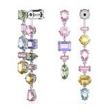 Orecchini Pendenti Asimmetrici Swarovski Gema Rodiati con Cristalli Multicolor 5656417