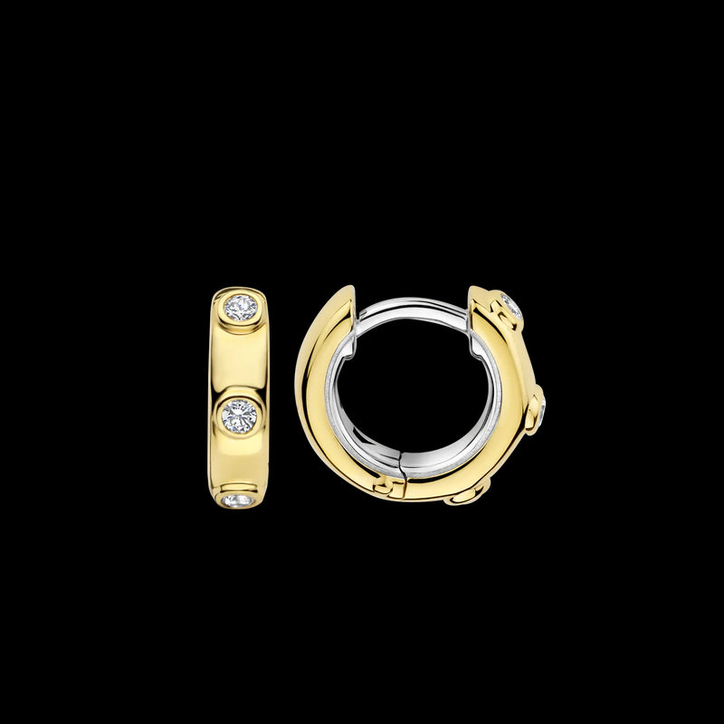 TI SENTO Orecchini cerchi da donna in argento dorato con zirconi 7953ZY Variante2