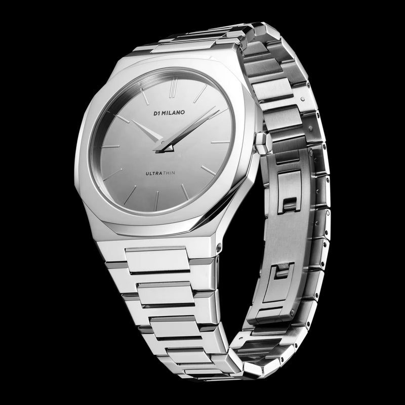 Orologio D1 Milano al Quarzo Ultra Thin Cassa e Cinturino in Acciaio Lucido Quadrante a Specchio UTBU07 Variante2